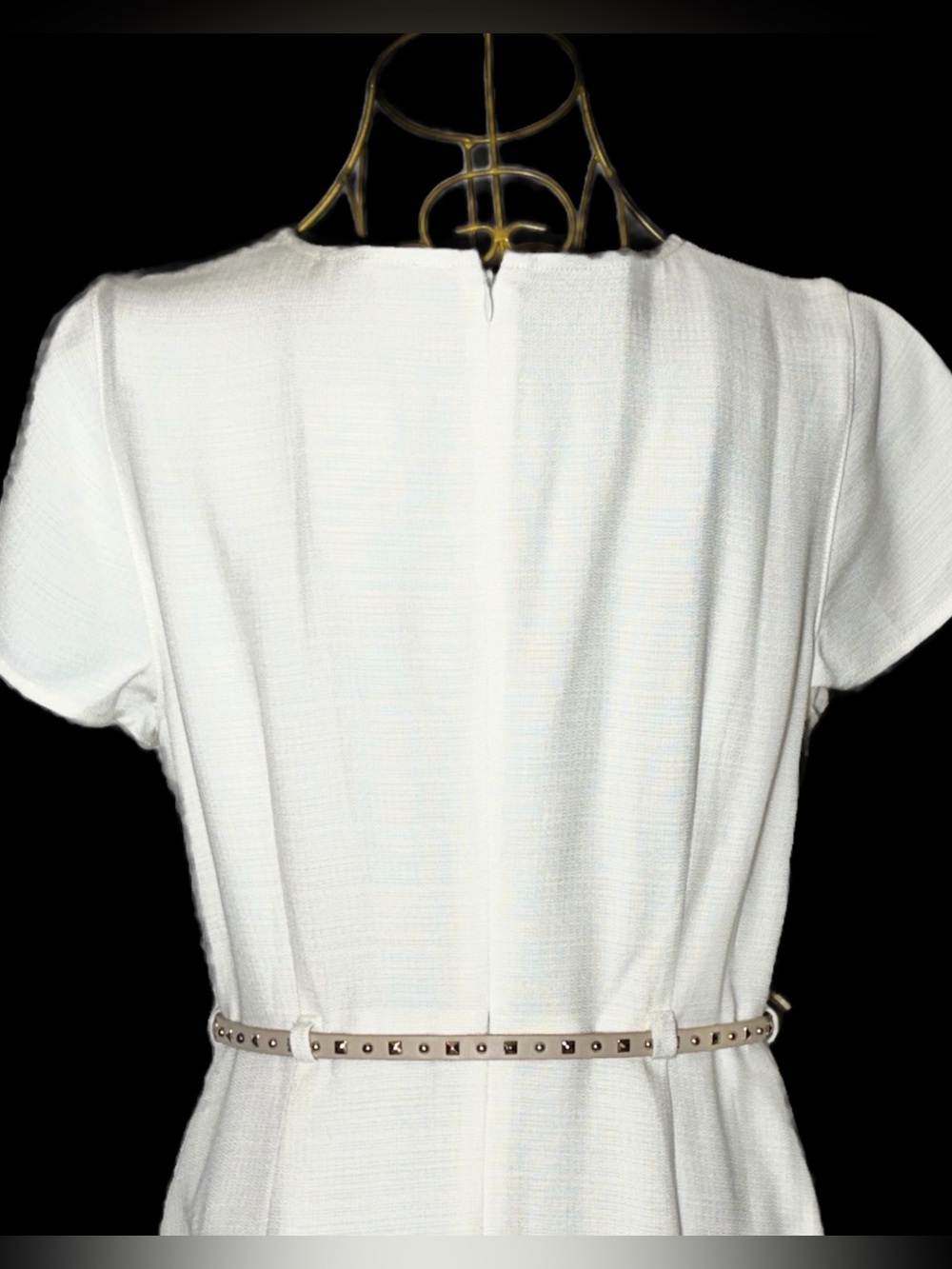NWT J. Crew Ivory Viscose Short Sleeve Maxi Dress w/ Preowned J. Crew Belt M (8) - Picture 8 of 14